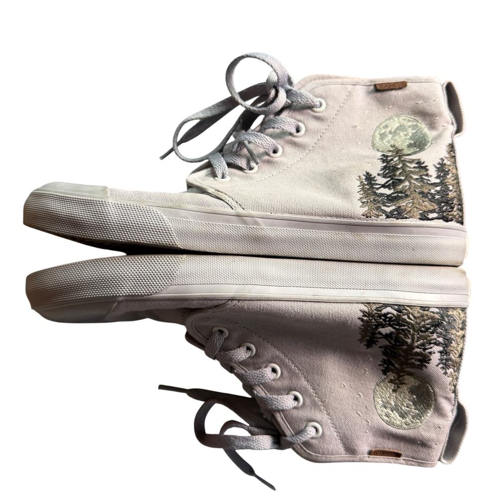 Bangs High Top Canvas Sneakers Carolina Tree Forest Embroidered Trees M 7.5 W 9